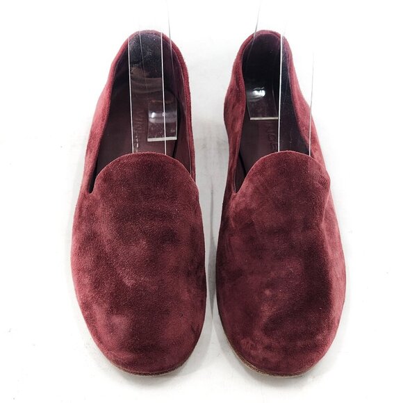 VINCE Very Soft Suede Slip On Loafers Shoes Burgundy - Picture 3 of 7